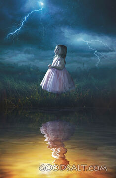 Little Girl in Rain Storm