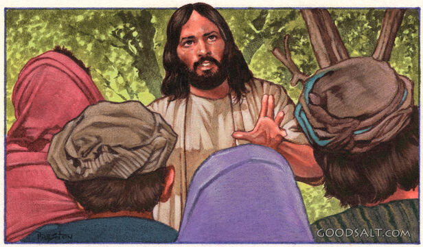 Jesus teaching to the people.