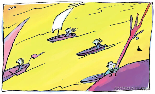 Man in Boat Goes to Shore