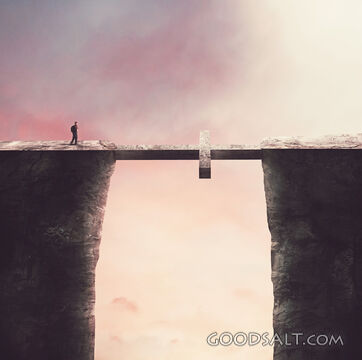 Man Passing over the Cliff