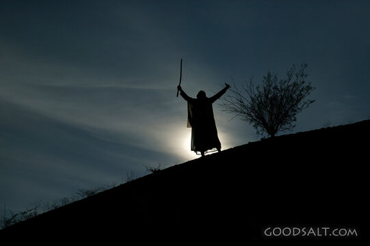Moses Lifting His Staff in the Wilderness