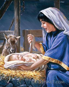 Mary Swaddling Baby Jesus