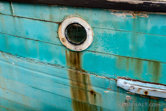 Weathered Boat Hull with Porthole