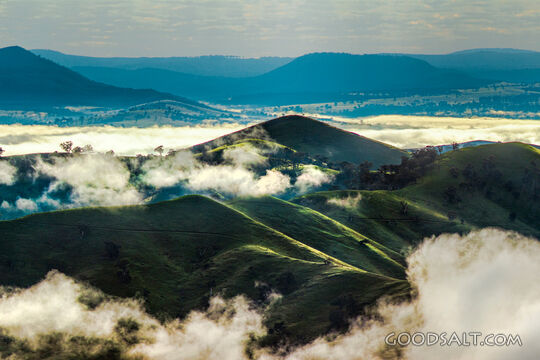 Morning Mist Over Green Hills