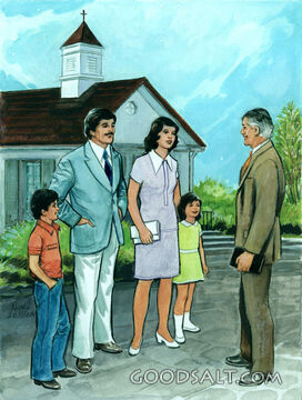 Minister Greeting Family