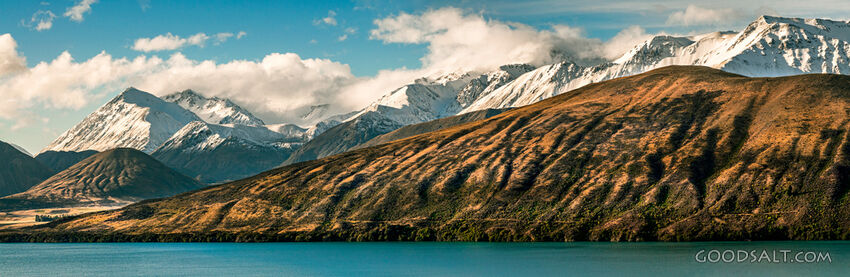 mountain beside lake