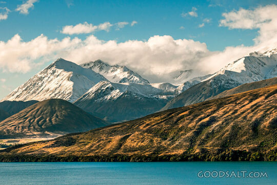 mountain beside lake