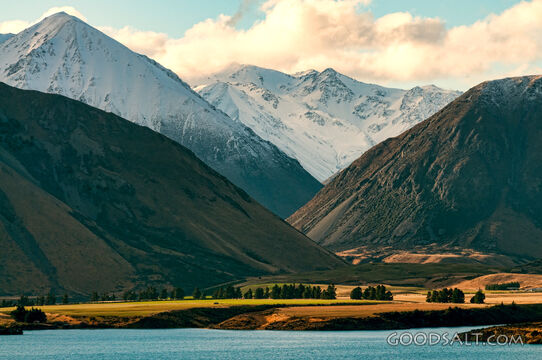mountain beside lake
