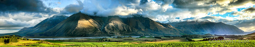 mountain beside lake