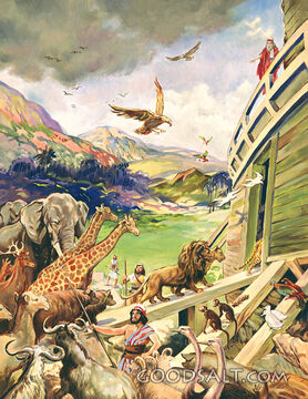 Noah Directs the Animals Into the Ark