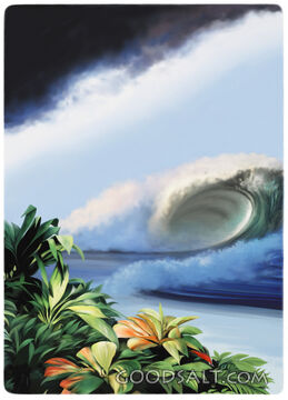 Ocean Waves and Tropical Plants