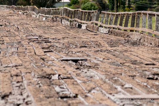 Old disused major wooden bridge.