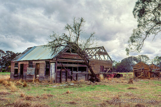 old wooden shed