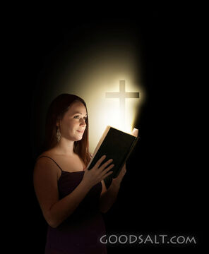Open Bible With Cross