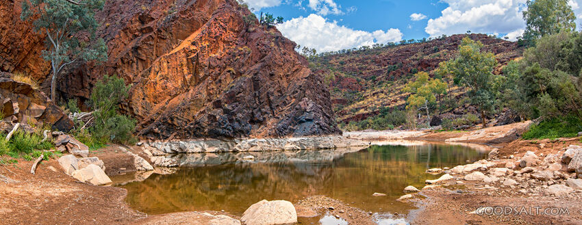 Permanent waterhole in rocky gorge.