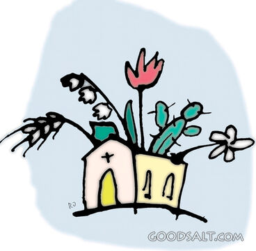 Plants Growing Out of a Church