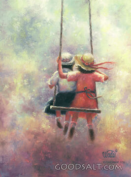 Friends on the Garden Swing