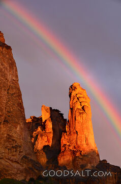 Rainbow over Rock Tower