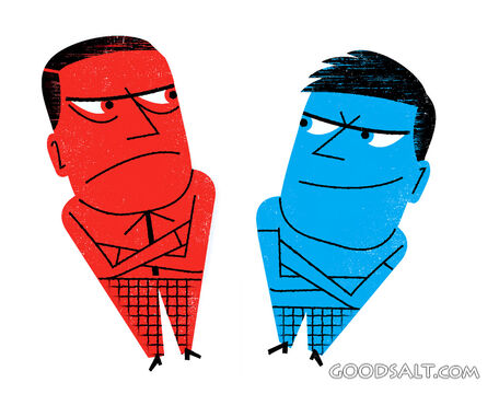 Red and Blue Characters