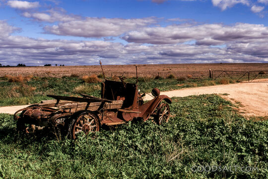 Rusty old 1920s jallopy.