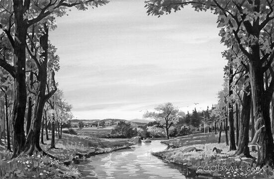 Serene River and Forest
