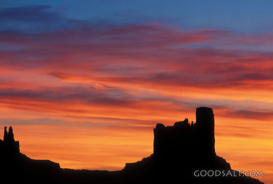 Silhouett of Red Rocks at Sunset
