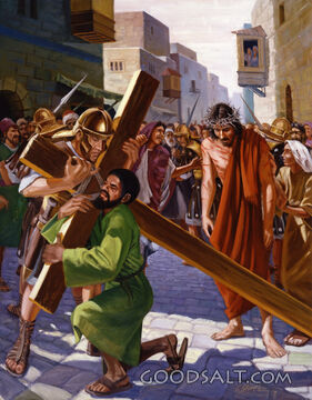 Simon Carries Jesus&#039; Cross