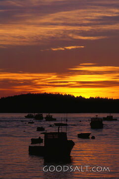 Small Fishing Boats at Sunset