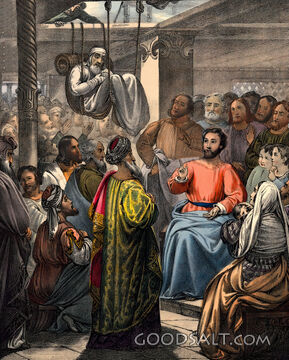 Jesus heals man with palsy passed down through open roof