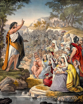 Prophet preaching john the baptist crowd listen