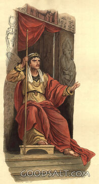 Pharaoh king sitting on throne