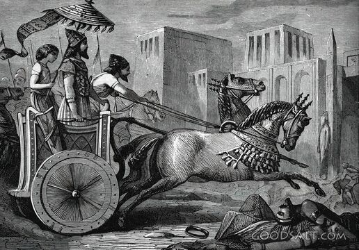 Egyptian Ruler in a Royal Chariot