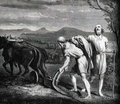 Elijah Casts His Mantle on Elisha