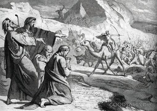 Moses’ Hands Raised Over the Battle