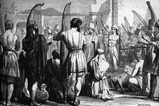 David Plays the Harp in Saul’s Court