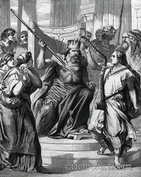 Saul Casts the Spear at David