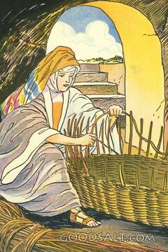 Jochebed Weaves the Basket for Moses