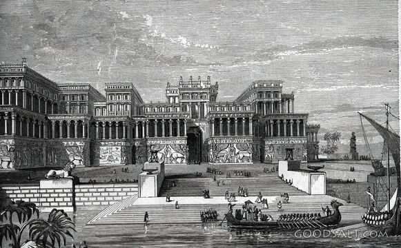 Ancient Assyrian Palace on the River