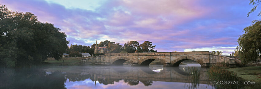 Stone Bridge and Pink Clouds