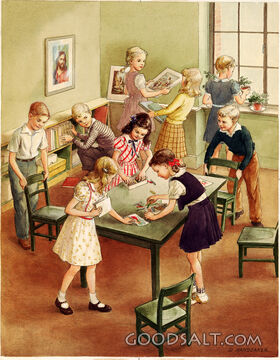 Straightening Sunday School Room