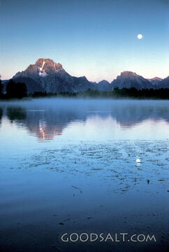 Sunrise With the Moon at Oxbow Bend