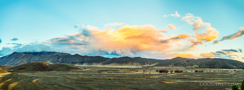 Sunset at river flats .