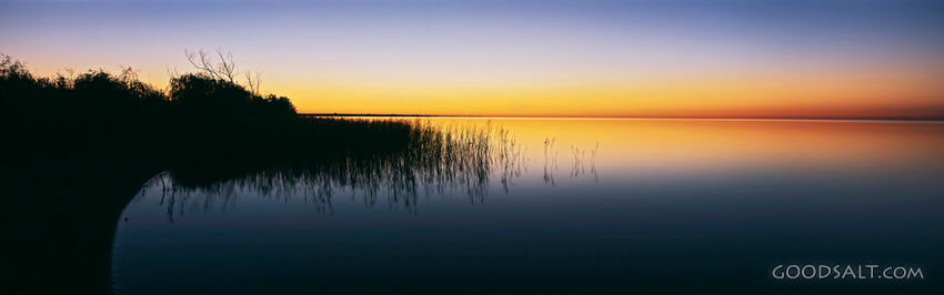 Sunset over Water With Grass