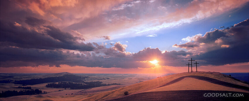 Sunset With Crosses