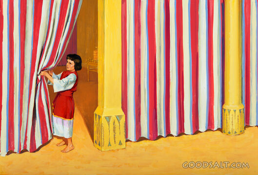 The Boy Samuel Opens the Curtains of the Tabernacle