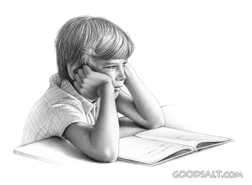 Thinking Boy Reading