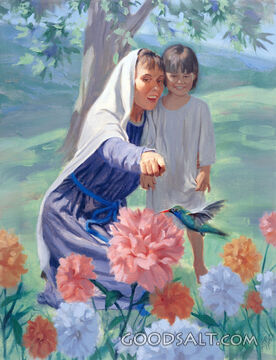 Timothy and His Mother Outdoors