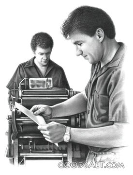 Two Pressmen Printing