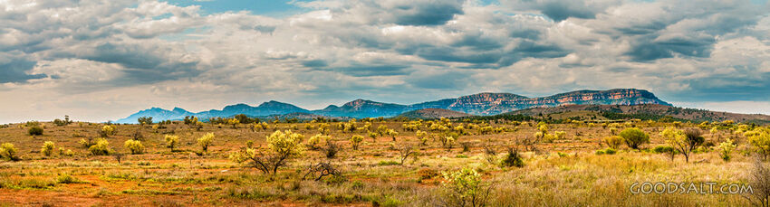 vast outback rocky mountains and lowland vista