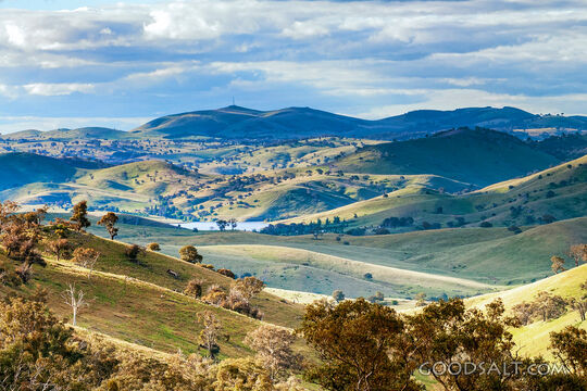 very green roling country hills